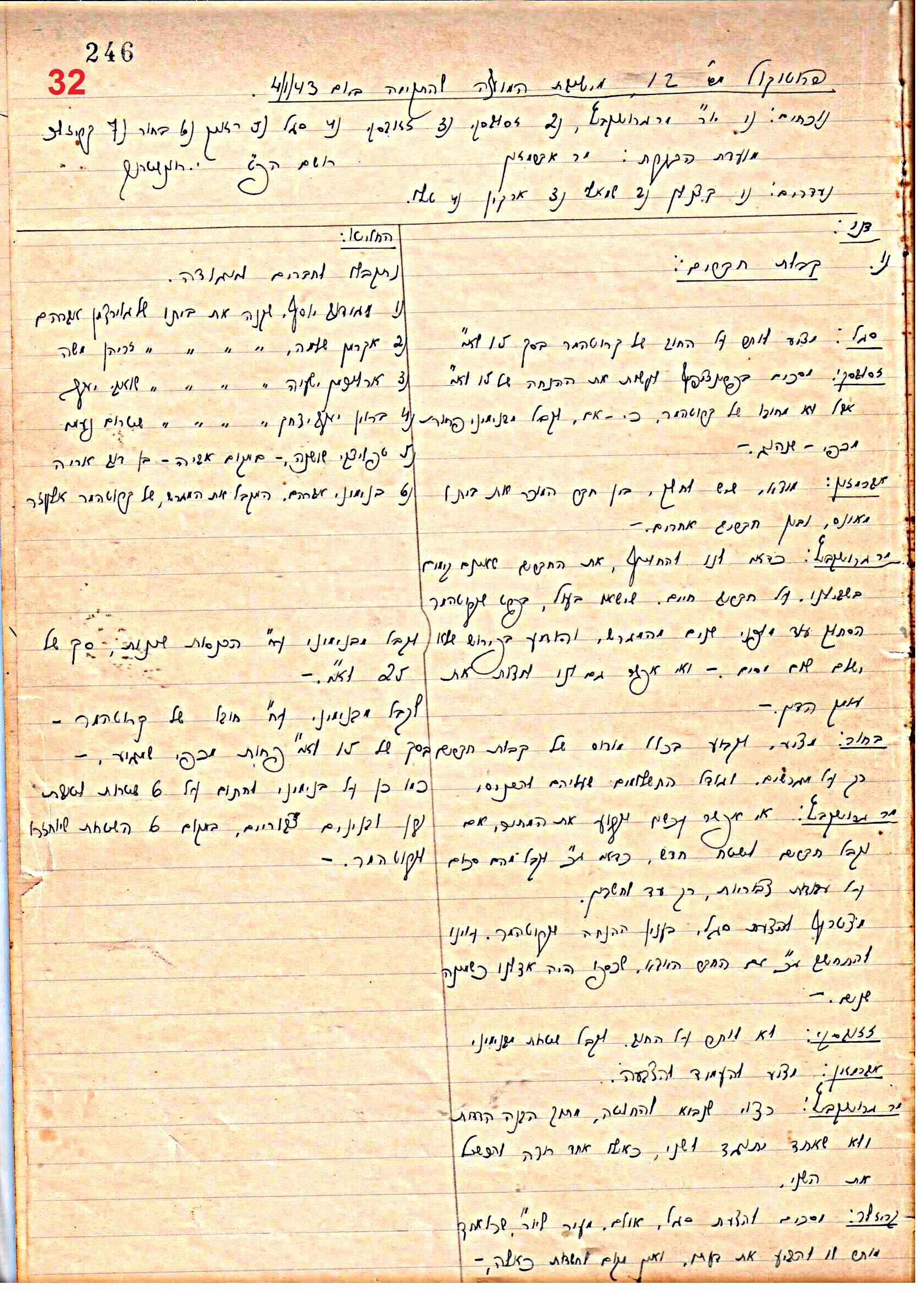 פרוטוקול 46 אגודה שיתופית – מועצה 6.1.44 – 12.5.40 by riki deri - Illustrated by מוזיאון בית גרושקביץ / כרך 46 - Ourboox.com