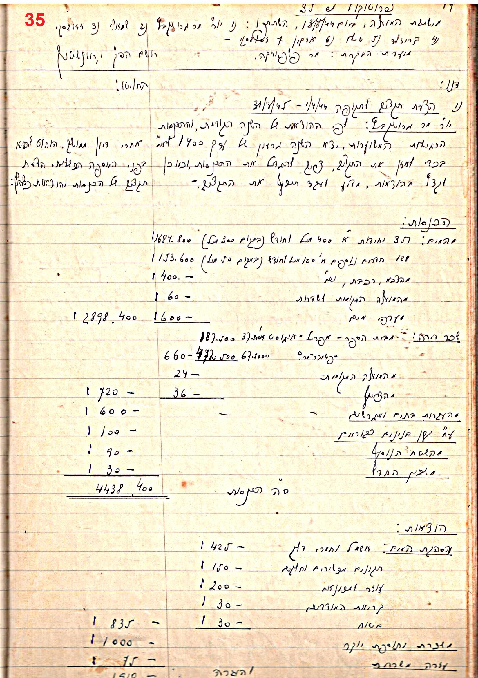 פרוטוקול 47 אגודה שיתופית – מועצה 25.10.54 – 6.2.44 by riki deri - Illustrated by מוזיאון בית גרושקביץ / כרך 47 - Ourboox.com