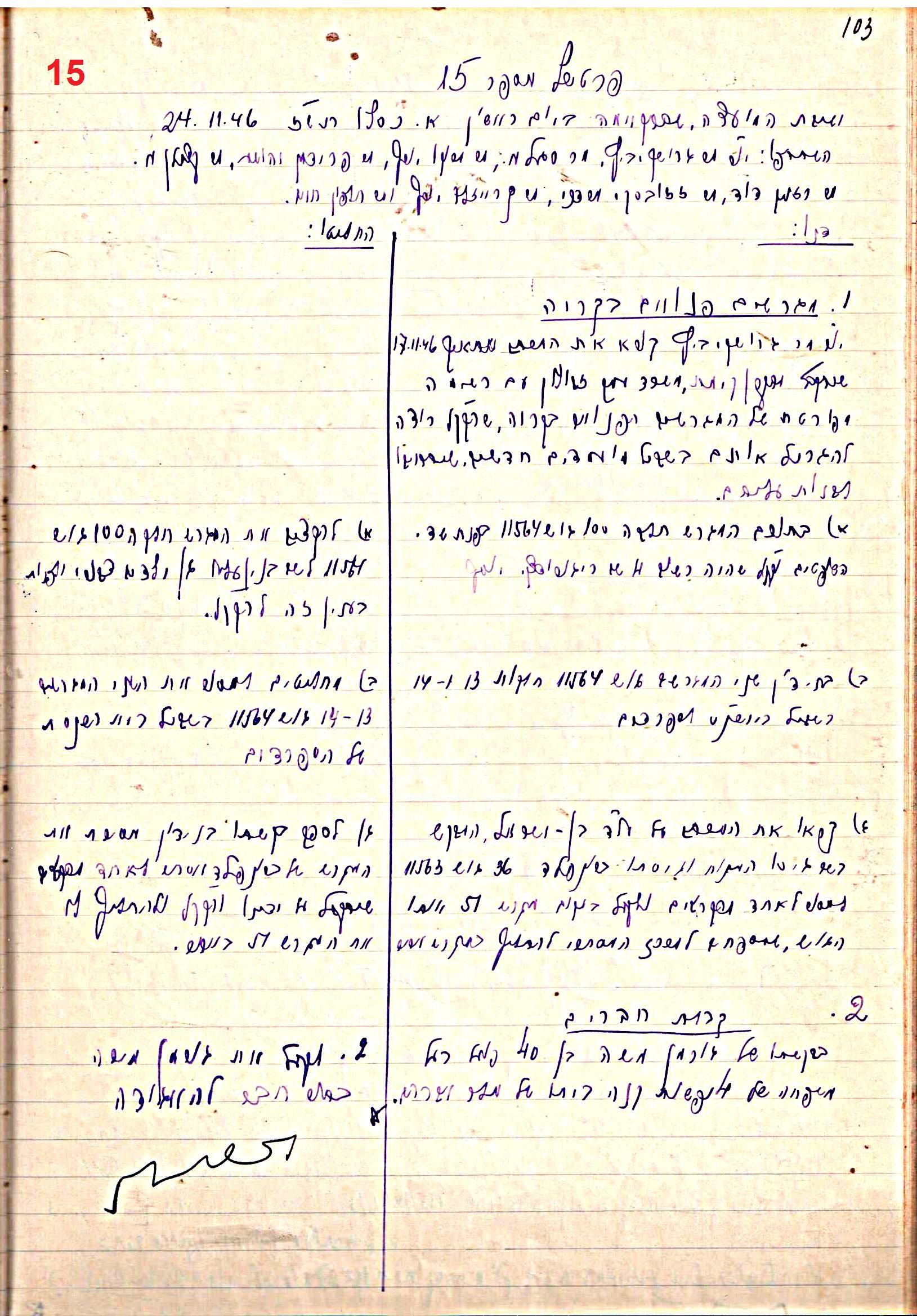 פרוטוקול 47 אגודה שיתופית – מועצה 25.10.54 – 6.2.44 by riki deri - Illustrated by מוזיאון בית גרושקביץ / כרך 47 - Ourboox.com