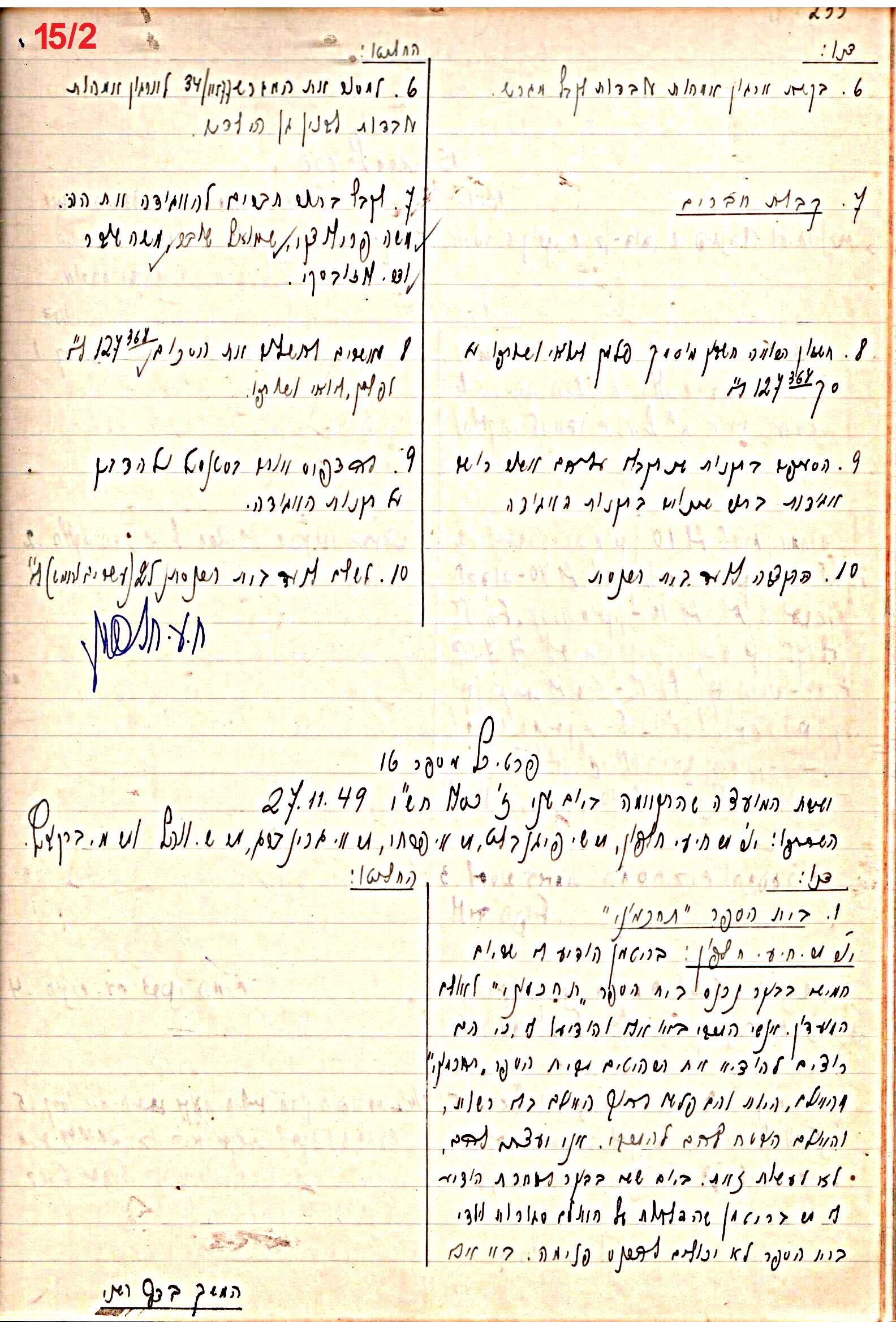 פרוטוקול 47 אגודה שיתופית – מועצה 25.10.54 – 6.2.44 by riki deri - Illustrated by מוזיאון בית גרושקביץ / כרך 47 - Ourboox.com