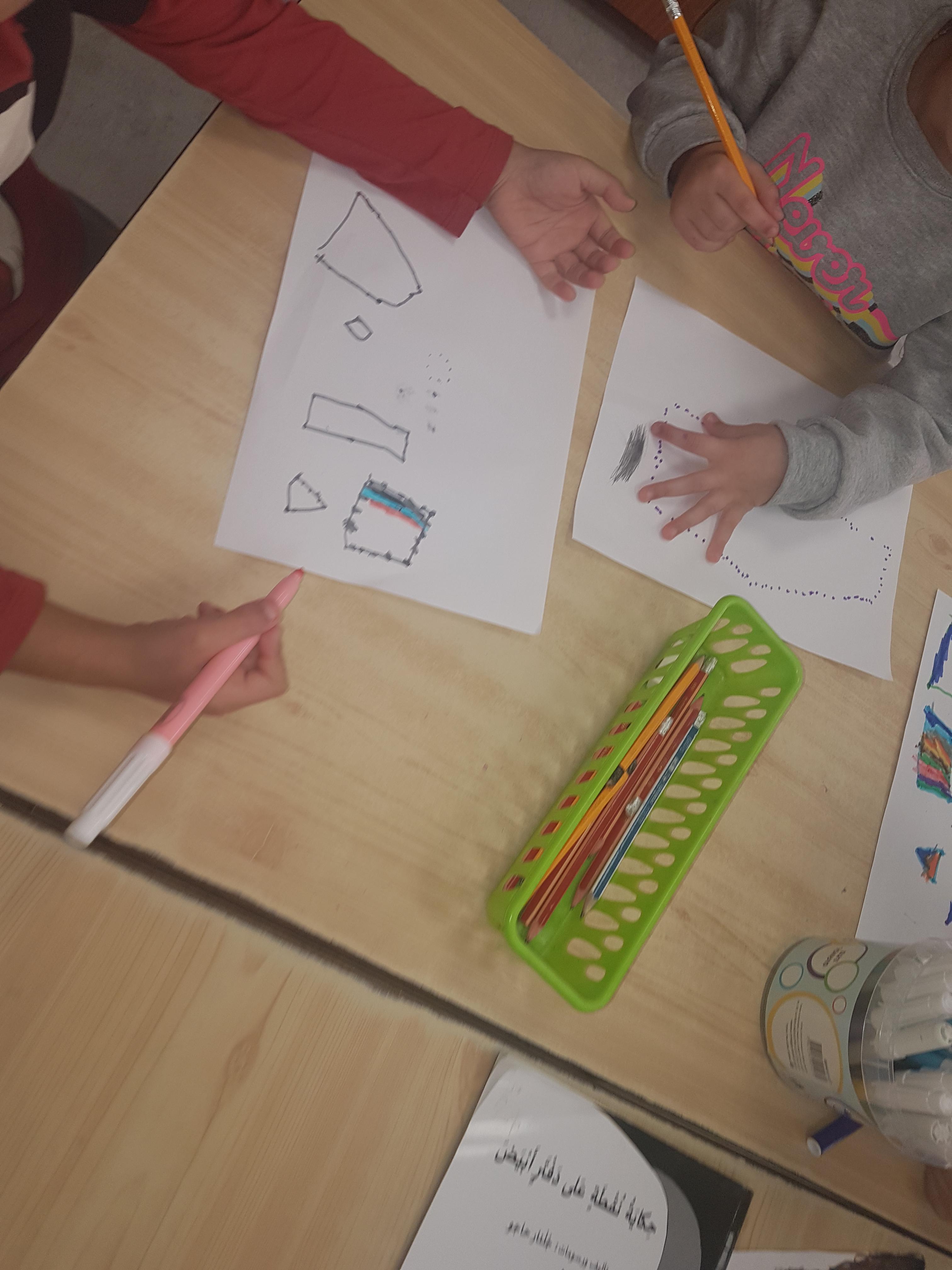 فعاليات في أعقاب قصة “حكاية نقطة على دفتر أبيض” by mysona hasarmi - Illustrated by عمل وابداع اطفال بستان وروضات المزرعة - Ourboox.com