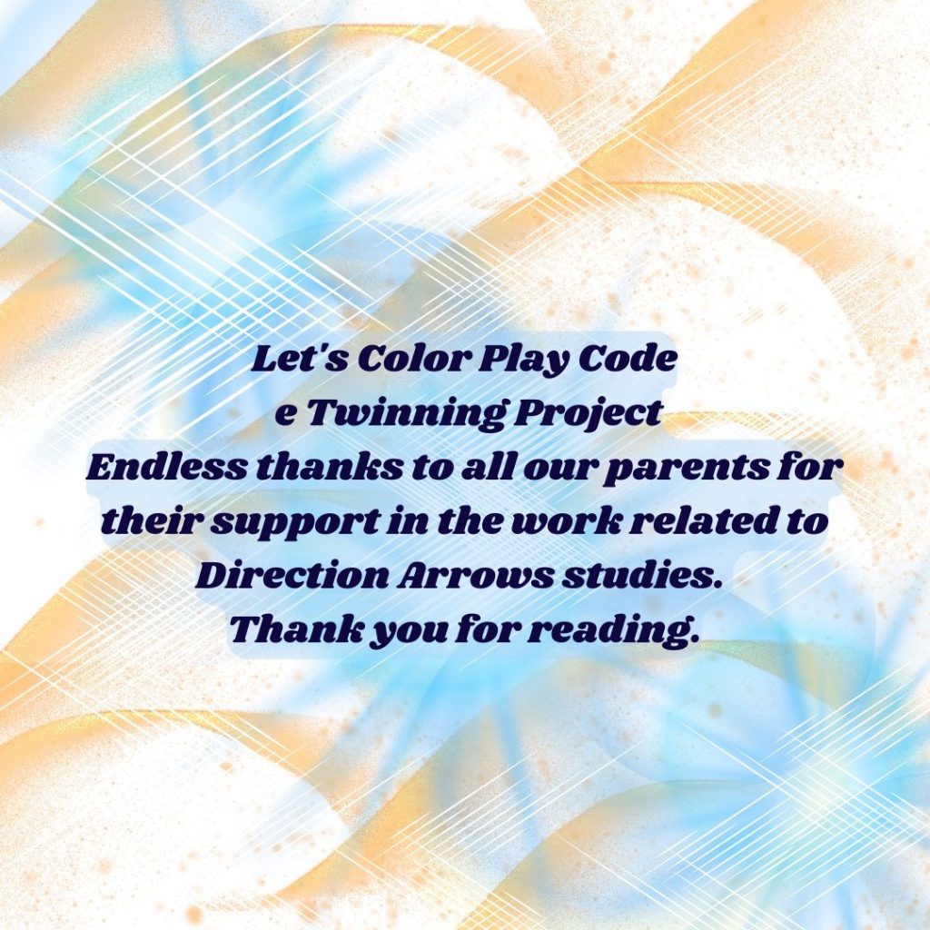 Let’s Color Play Code e Twinning Project – Code Week Certificates for Direction Arrows Work by sukran  - Illustrated by Şükran Yenigelen - Ourboox.com