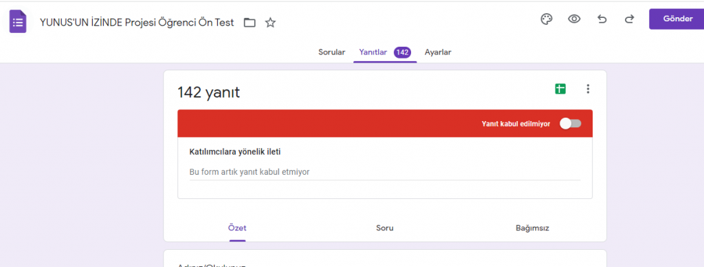 YUNUS’UN İZİNDE eTwinning PROJESİ ÖĞRENCİ ÖN TEST ANALİZ SONUÇLARI by ZELİHA - Ourboox.com